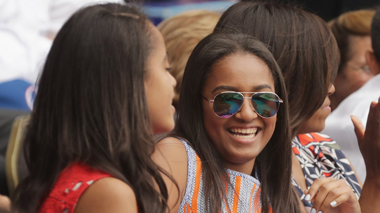 Sasha Obama with her family