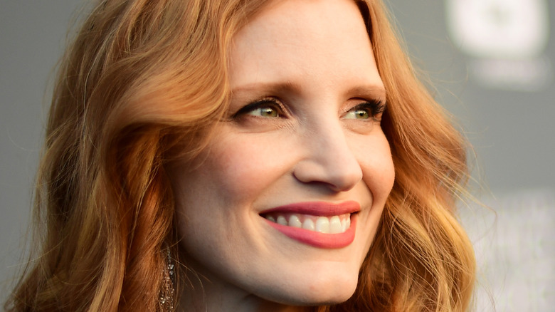 Jessica Chastain smiles on the red carpet