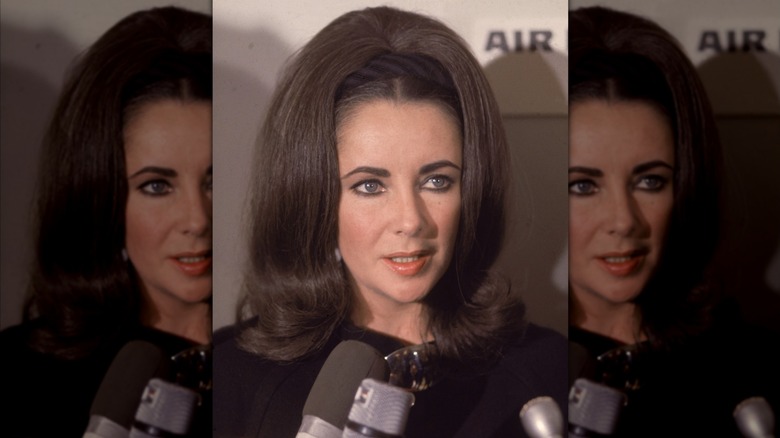Elizabeth Taylor at a press conference in 1968