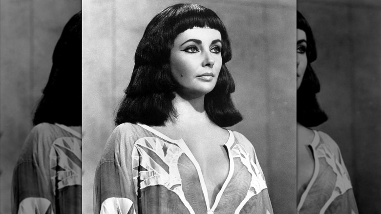 Elizabeth Taylor on the set of Cleopatra in 1961