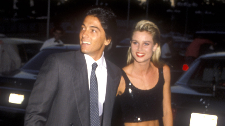 Nicollette Sheridan and Scott Baio at an event in 1987