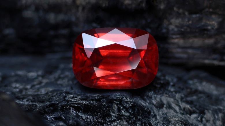 A ruby against dark background.