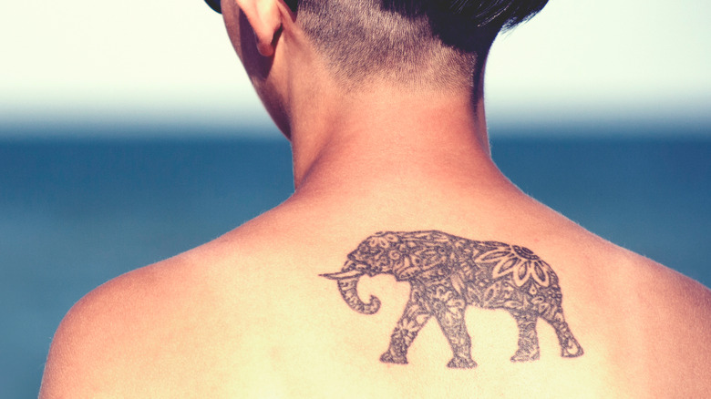 Realistic Back Elephant Tattoo by Fredy Tattoo