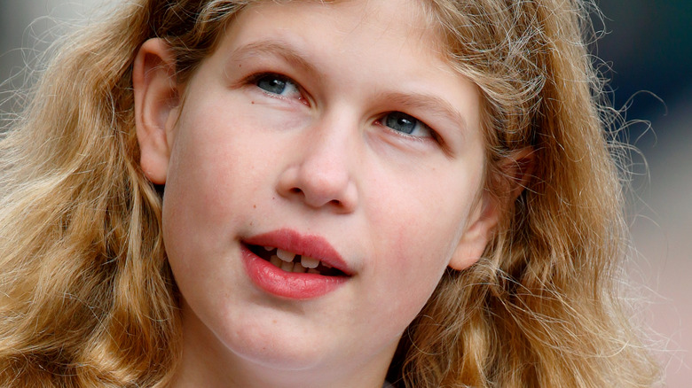 Lady Louise Windsor looking to the side