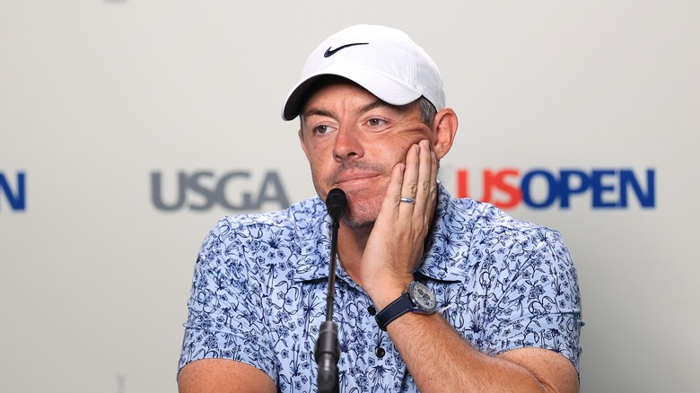 Rory McIlroy speaks to the media at the U.S. Open