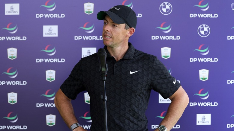 Rory McIlroy speaks at a press conference
