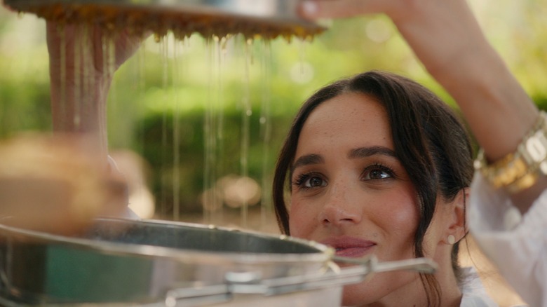 Meghan Markle working in the kitchen for "With Love, Meghan"