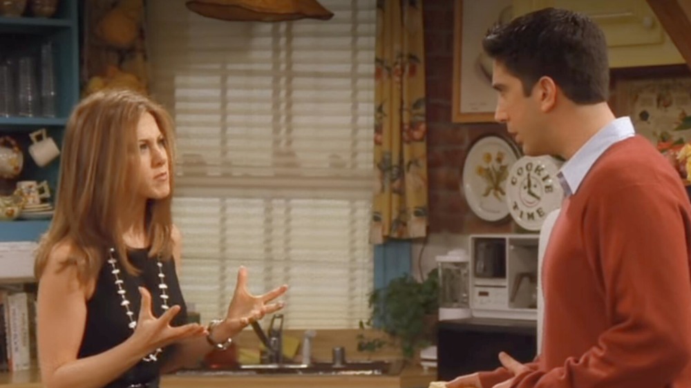 Ross and Rachel having a disagreement