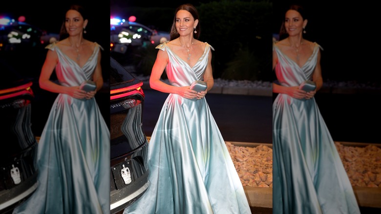 Kate Middleton photographed during the Platinum Jubilee Royal Tour of the Caribbean on March 25, 2022