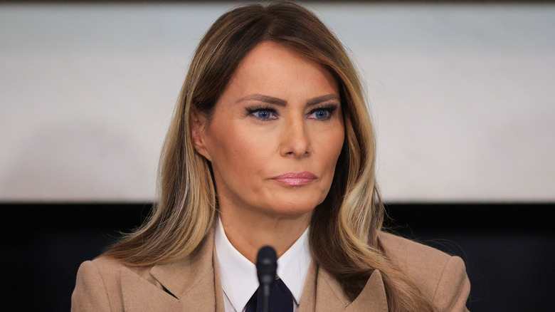 Melania Trump attends a roundtable discussion on the 