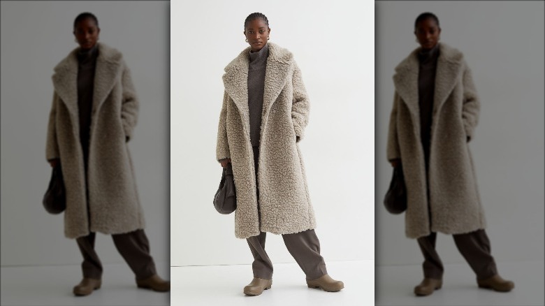 H&M Faux Sherling Coat 