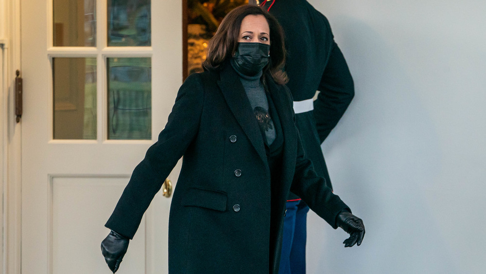 Kamala Harris wearing dark colors