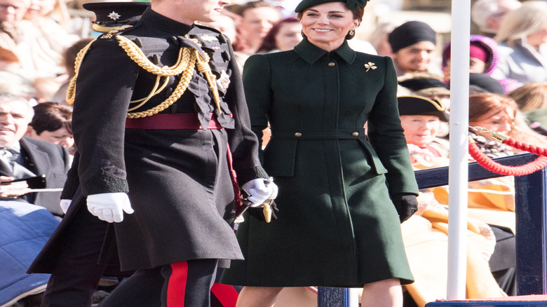 Kate Middleton wearing a green coat