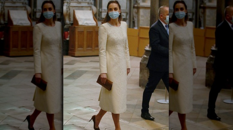 Kate Middleton wearing Catherine Walker at Westminster Abbey