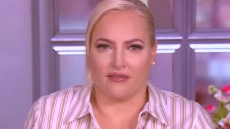 Meghan McCain in striped button-down shirt