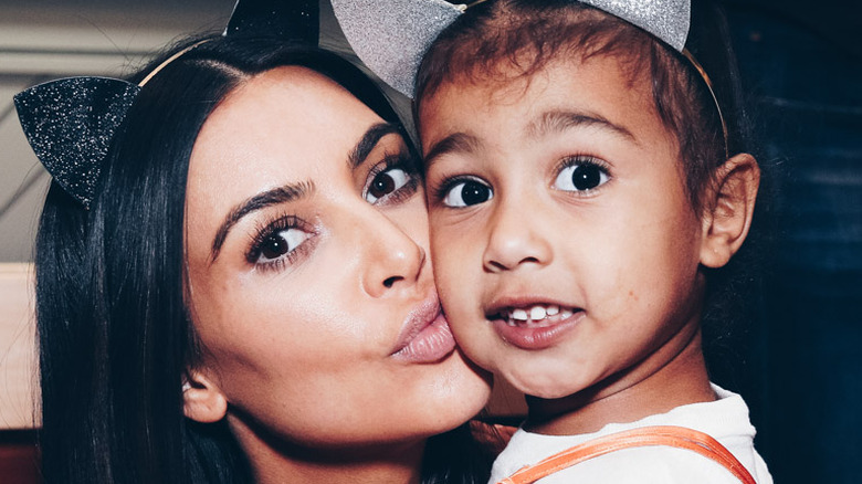 Kim Kardashian kissing North West