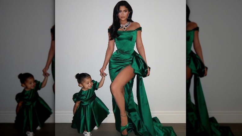 Kylie Jenner and Stormi Webster posing