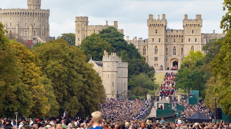Crowd at Queen Elizabeth's procession