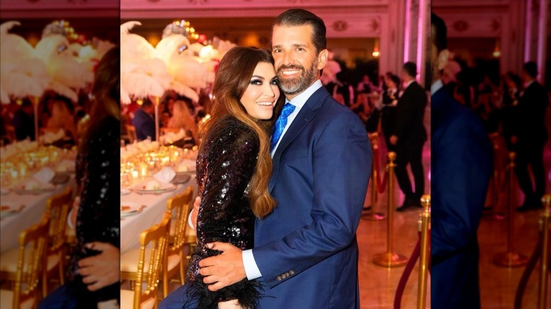 Kimberly Guilfoyle and Donald Trump Jr. pose at a pediatric cancer charity event