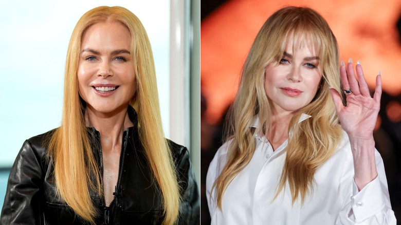 Split image of Nicole Kidman with different hairstyles