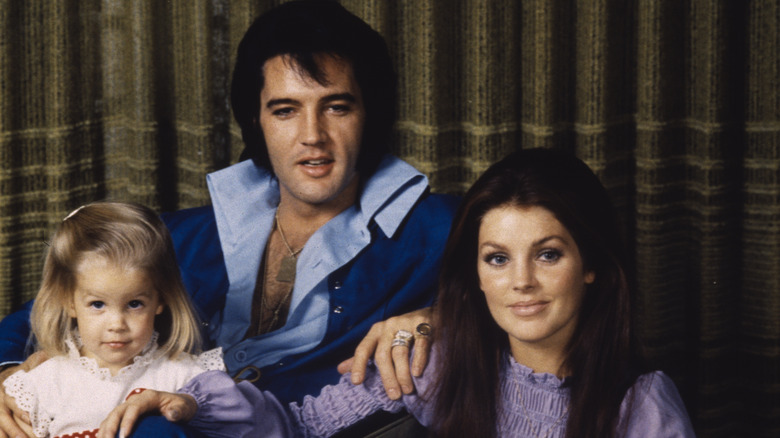 Lisa Marie, Elvis, and Priscilla Presley on Thanksgiving in 1970