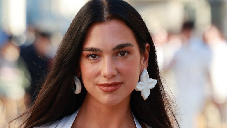 Dua Lipa with large earrings