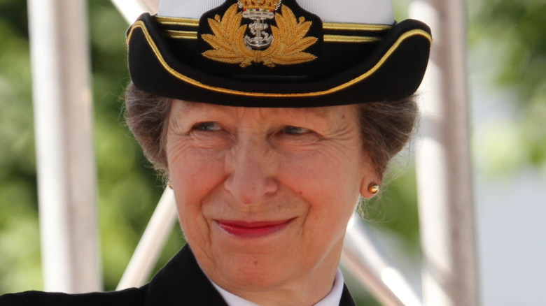 Princess Anne in a military outfit