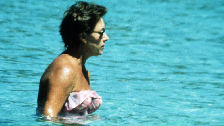 Princess Margaret swimming in the ocean in 1976