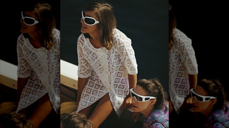 Margaret wearing sunglasses on a yacht in 1967