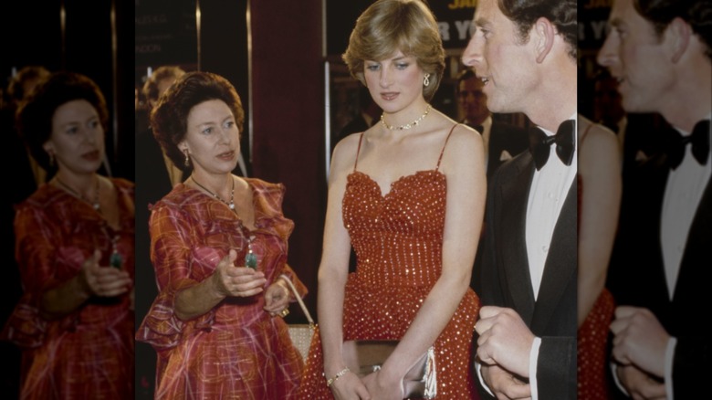 Princess Margaret and Princess Diana attending the For Your Eyes Only premiere in 1981