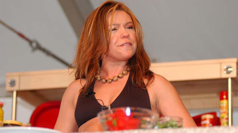 Rachael Ray cooking in a bikini