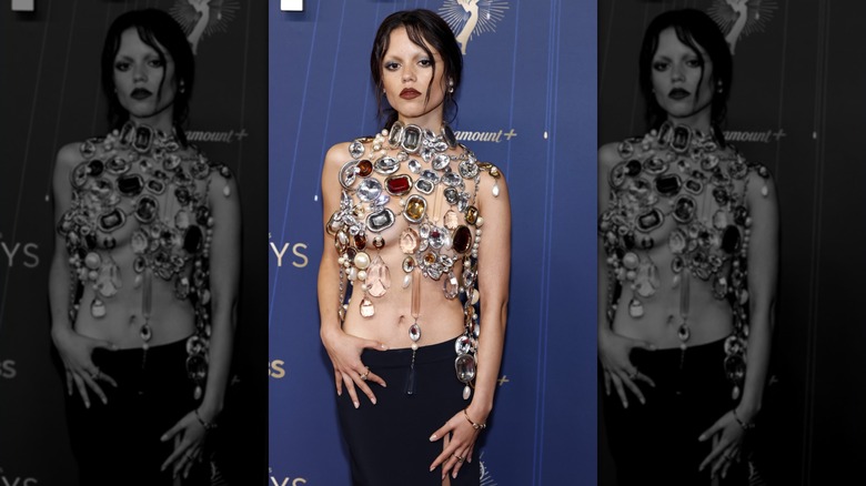 Jenna Ortega on the 2025 Emmys red carpet