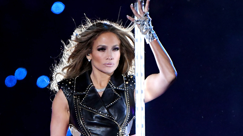 Jennifer Lopez performing at the 2020 Super Bowl