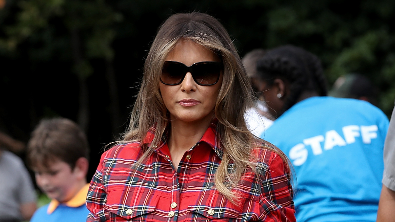 melania trump red mini dress