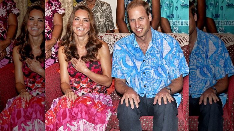 Catherine Middleton and Prince William wear Cook Islands clothes in Solomon Islands