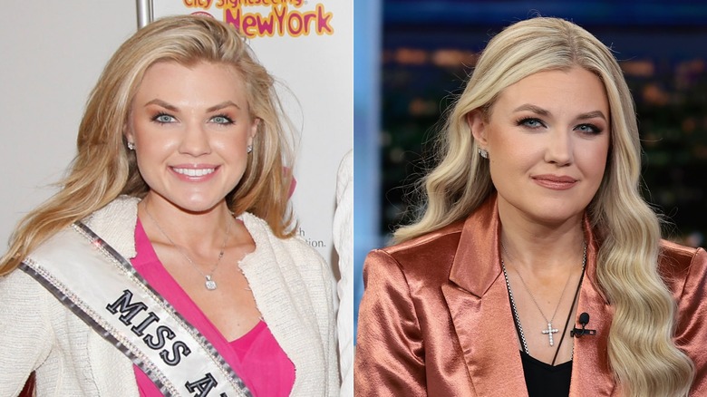 Split image of Erika Kirk in 2012 and 2025