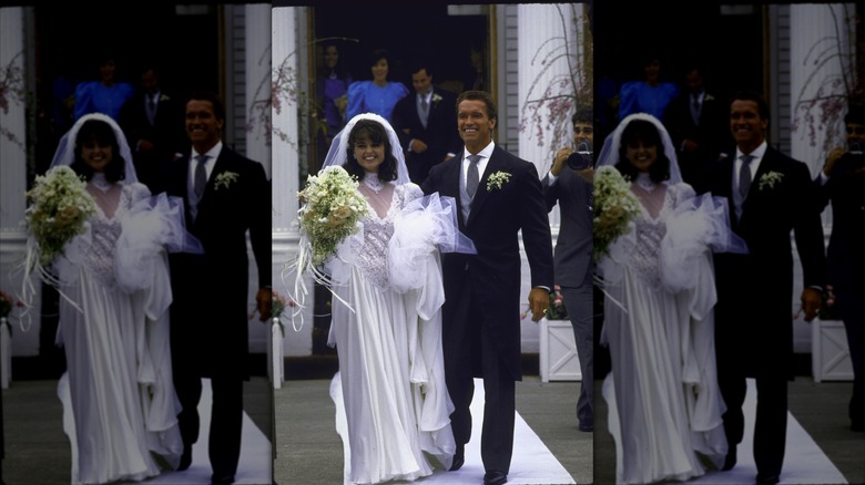 Maria Shriver and Arnold Schwarzenegger on their wedding day