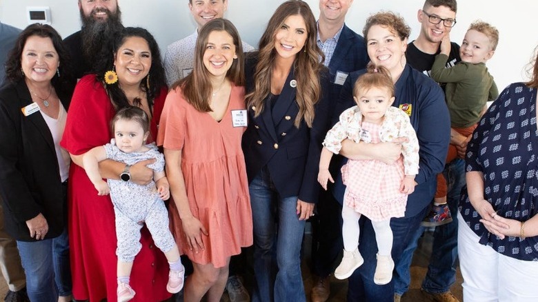 Kristi Noem surrounded by constituents in Mitchell, SD (2024(