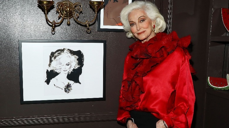 Carmen Dell'Orefice and a drawing of her