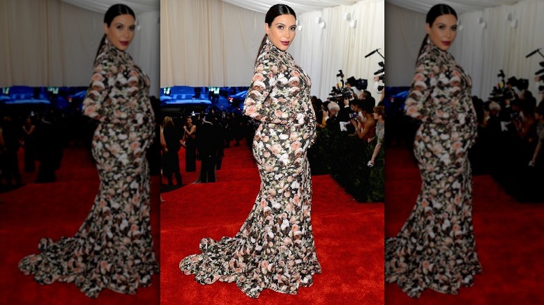 Kim Kardashian posing at the Met Gala