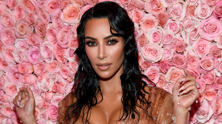 Kim Kardashian posing for a picture at the Met Gala