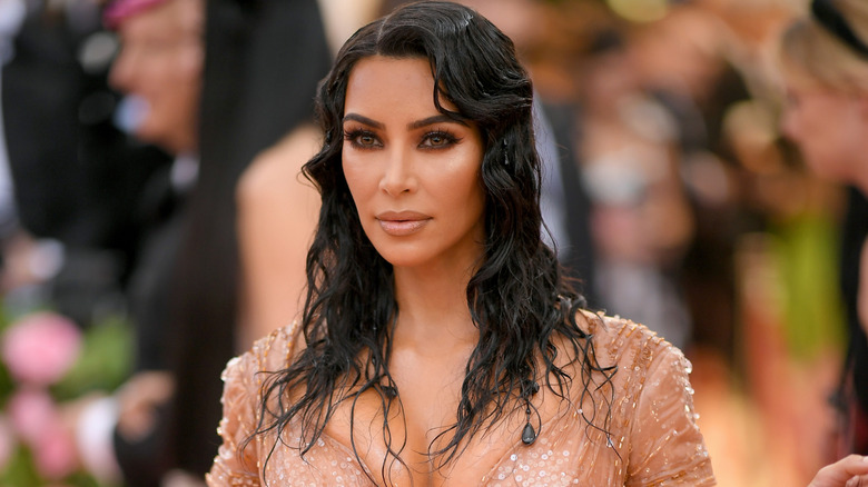 Kim Kardashian posing at the Met Gala