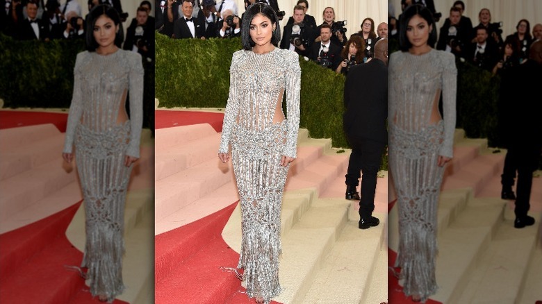 Kylie Jenner posing for a photo at the Met Gala