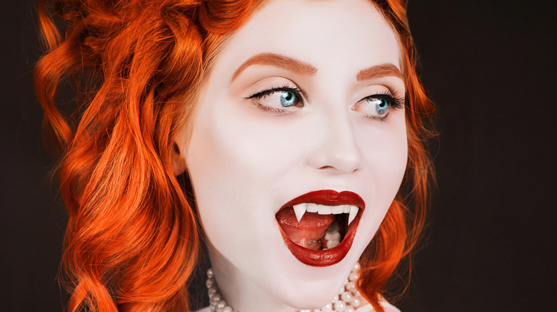 Woman dressed as a vampire