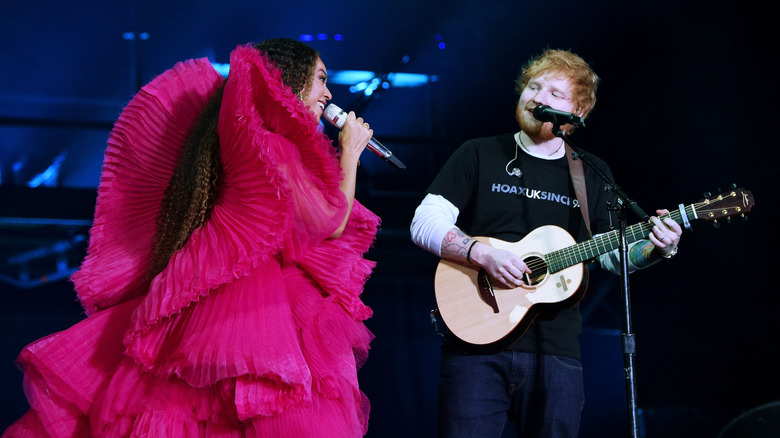 Beyoncé singing with Ed Sheeran
