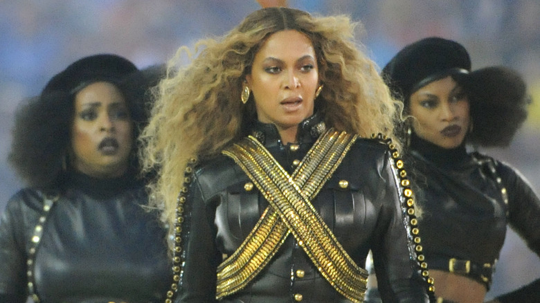 Beyoncé during Super Bowl 2016 halftime