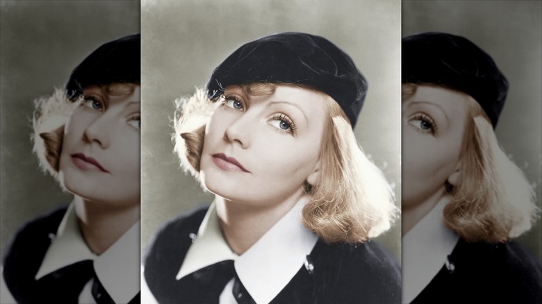 Greta Garbo posing for a portrait