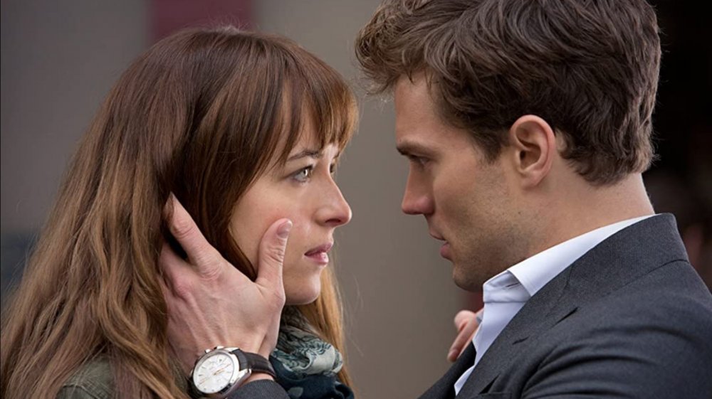 Dakota Johnson and Jamie Dornan in 50 Shades of Grey