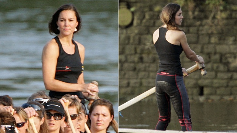 Kate Middleton training on the River Thames for the Cross Channel Challenge in August 2007