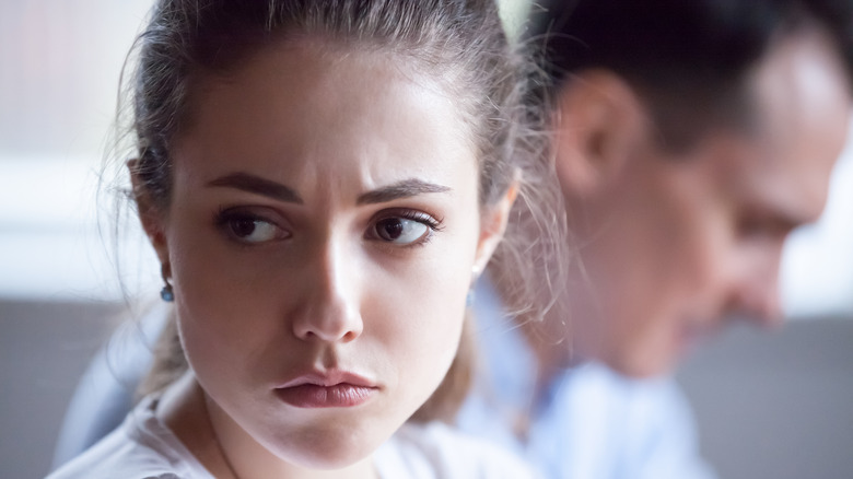 Angry woman after fight